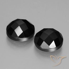 Pedras preciosas de Espinélio Preto natural de 7.44 ct, Redondo, Opaco