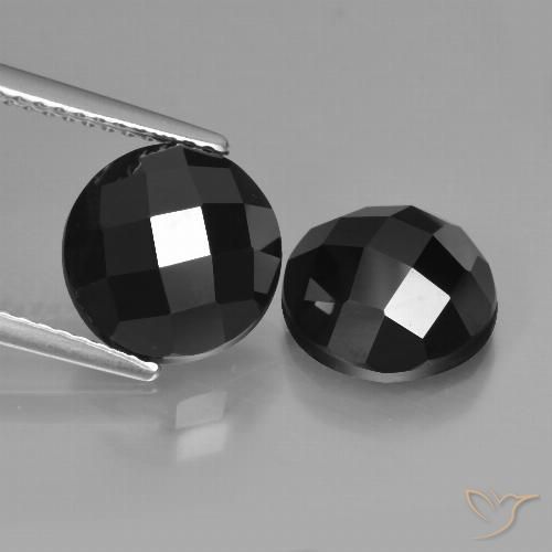 6.72ctw Natural Preto Espinélio, Redondo, Opaco