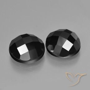 Pedras preciosas de Espinélio Preto natural de 6.72 ct, Redondo, Opaco