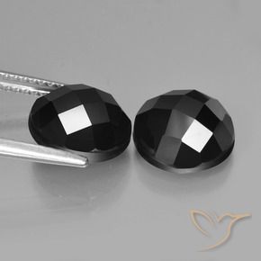 Pedras preciosas de Espinélio Preto natural de 6.72 ct, Redondo, Opaco