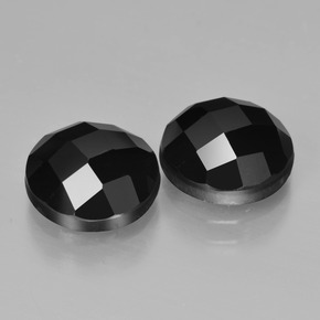 Pedras preciosas de Espinélio Preto natural de 6.76 ct, Corte Redondo, Opaco
