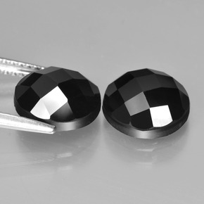 Pedras preciosas de Espinélio Preto natural de 6.76 ct, Corte Redondo, Opaco
