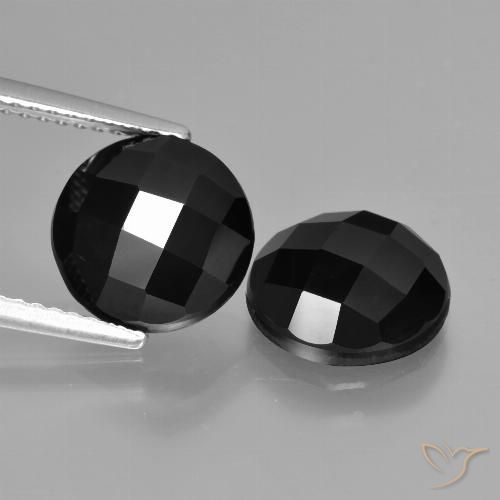 6.49ctw Natural Preto Espinélio, Redondo, Opaco