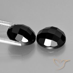 Pedras preciosas de Espinélio Preto natural de 6.49 ct, Redondo, Opaco