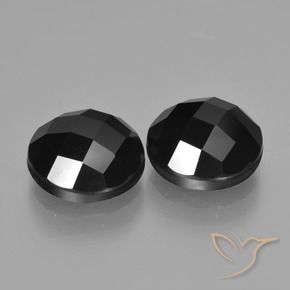 Pedras preciosas de Espinélio Preto natural de 7.24 ct, Redondo, Opaco