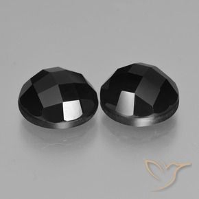 Pedras preciosas de Espinélio Preto natural de 7.57 ct, Redondo, Opaco