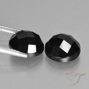 Pedras preciosas de Espinélio Preto natural de 7.57 ct, Redondo, Opaco