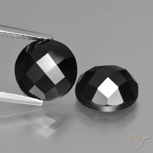 6.56ctw Natural Preto Espinélio, Redondo, Opaco