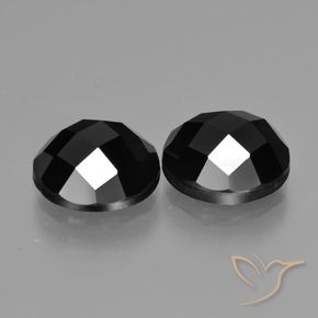 Pedras preciosas de Espinélio Preto natural de 6.56 ct, Redondo, Opaco