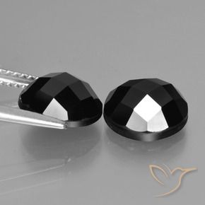 Pedras preciosas de Espinélio Preto natural de 6.56 ct, Redondo, Opaco