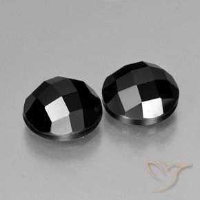 Pedras preciosas de Espinélio Preto natural de 6.58 ct, Redondo, Opaco