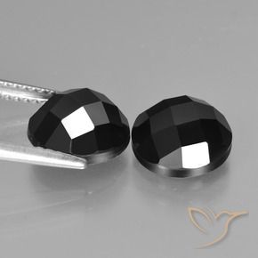Pedras preciosas de Espinélio Preto natural de 6.58 ct, Redondo, Opaco