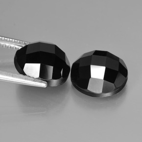 Pedras preciosas de espinélio preto natural de 7,13 ct, corte redondo, opaco