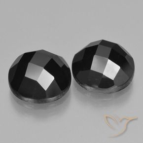 Pedras preciosas de Espinélio Preto natural de 9.97 ct, Redondo, Opaco