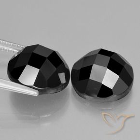 Pedras preciosas de Espinélio Preto natural de 9.97 ct, Redondo, Opaco