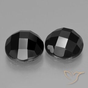 Pedras preciosas de Espinélio Preto natural de 9.47 ct, Redondo, Opaco