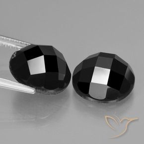 Pedras preciosas de Espinélio Preto natural de 9.47 ct, Redondo, Opaco