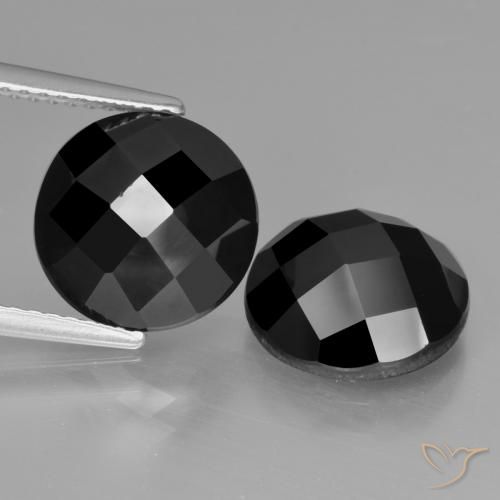 7.87ctw Natural Preto Espinélio, Redondo, Opaco
