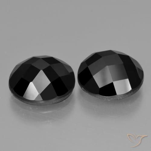 Pedras preciosas de Espinélio Preto natural de 7.87 ct, Redondo, Opaco