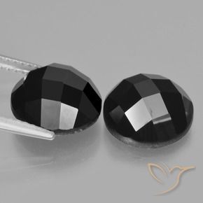 Pedras preciosas de Espinélio Preto natural de 9.40 ct, Redondo, Opaco