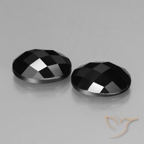 Pedras preciosas de Espinélio Preto natural de 14.24 ct, oval, Opaco