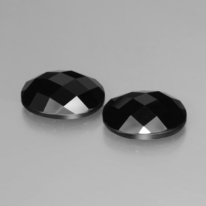 Pedras preciosas de espinélio preto natural de 12,71 ct, corte oval, opaco
