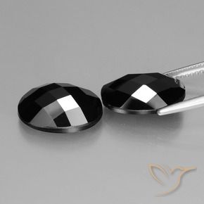 Pedras preciosas de Espinélio Preto natural de 11.54 ct, oval, Opaco