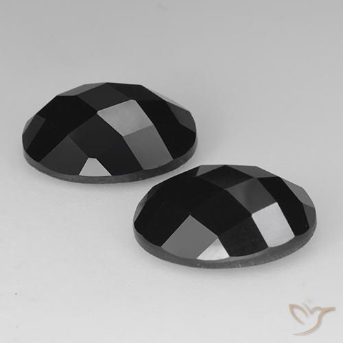 Pedras preciosas de Espinélio Preto natural de 14.31 ct, oval, Opaco