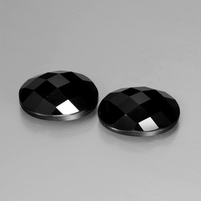 Pedras preciosas de espinélio preto natural de 13,38 ct, corte oval, opaco