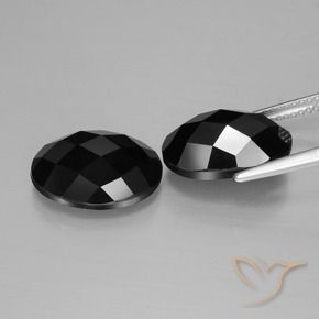 Pedras preciosas de Espinélio Preto natural de 13.52 ct, oval, Opaco