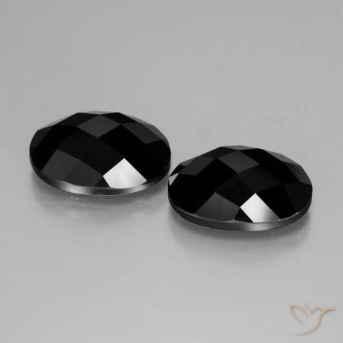 Pedras preciosas de Espinélio Preto natural de 15.01 ct, oval, Opaco