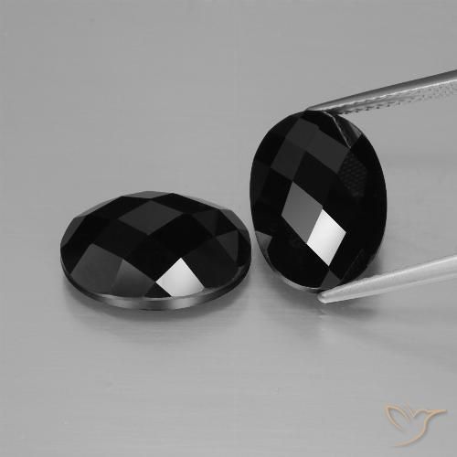 14.11ctw Natural Preto Espinélio, oval, Opaco