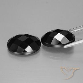 Pedras preciosas de Espinélio Preto natural de 14.11 ct, oval, Opaco