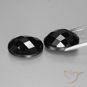 Pedras preciosas de Espinélio Preto natural de 15.28 ct, oval, Opaco