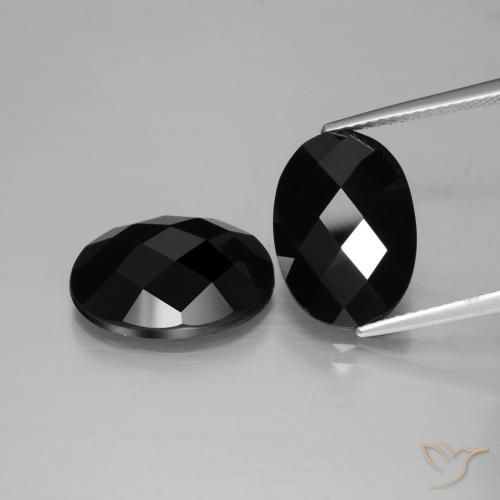 12.47ctw Natural Preto Espinélio, oval, Opaco