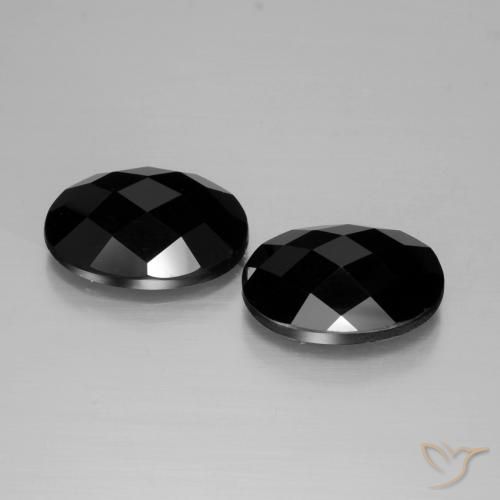 Pedras preciosas de Espinélio Preto natural de 12.47 ct, oval, Opaco