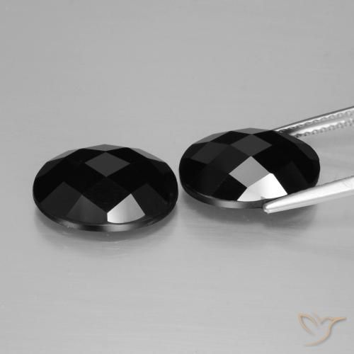 Pedras preciosas de Espinélio Preto natural de 12.47 ct, oval, Opaco
