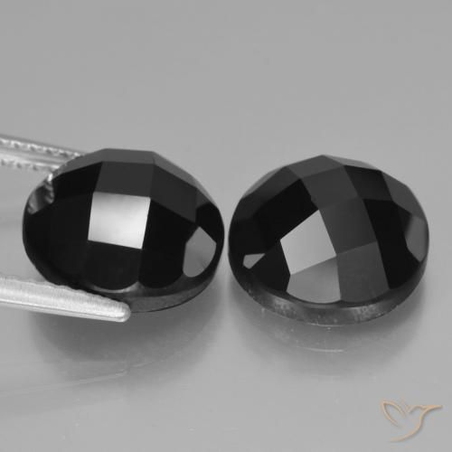 Pedras preciosas de Espinélio Preto natural de 10.08 ct, Redondo, Opaco