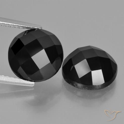 9.88ctw Natural Preto Espinélio, Redondo, Opaco