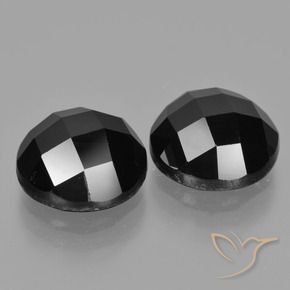 Pedras preciosas de Espinélio Preto natural de 9.88 ct, Redondo, Opaco