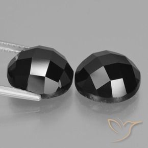Pedras preciosas de Espinélio Preto natural de 9.88 ct, Redondo, Opaco