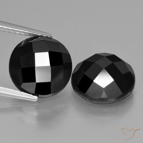 9.91ctw Natural Preto Espinélio, Redondo, Opaco