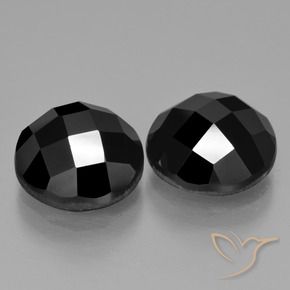 Pedras preciosas de Espinélio Preto natural de 9.91 ct, Redondo, Opaco