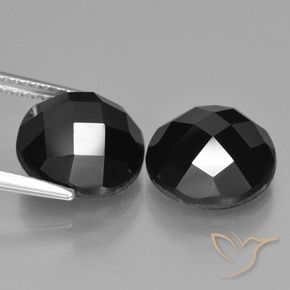 Pedras preciosas de Espinélio Preto natural de 9.91 ct, Redondo, Opaco