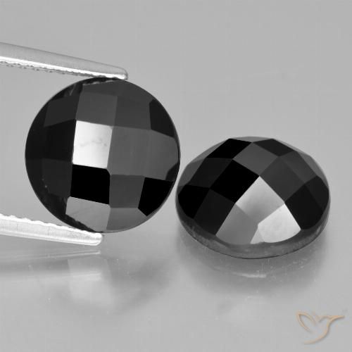 8.89ctw Natural Preto Espinélio, Redondo, Opaco