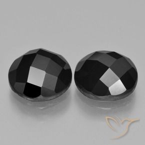 Pedras preciosas de Espinélio Preto natural de 8.89 ct, Redondo, Opaco