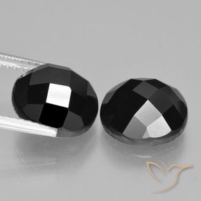 Pedras preciosas de Espinélio Preto natural de 8.89 ct, Redondo, Opaco