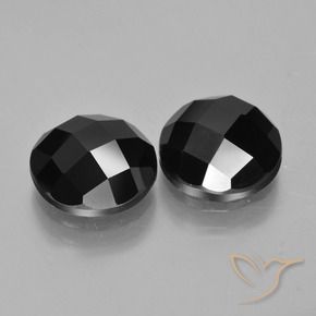Pedras preciosas de Espinélio Preto natural de 8.55 ct, Redondo, Opaco