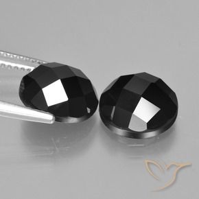 Pedras preciosas de Espinélio Preto natural de 8.55 ct, Redondo, Opaco