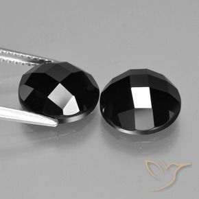 Pedras preciosas de Espinélio Preto natural de 8.61 ct, Redondo, Opaco